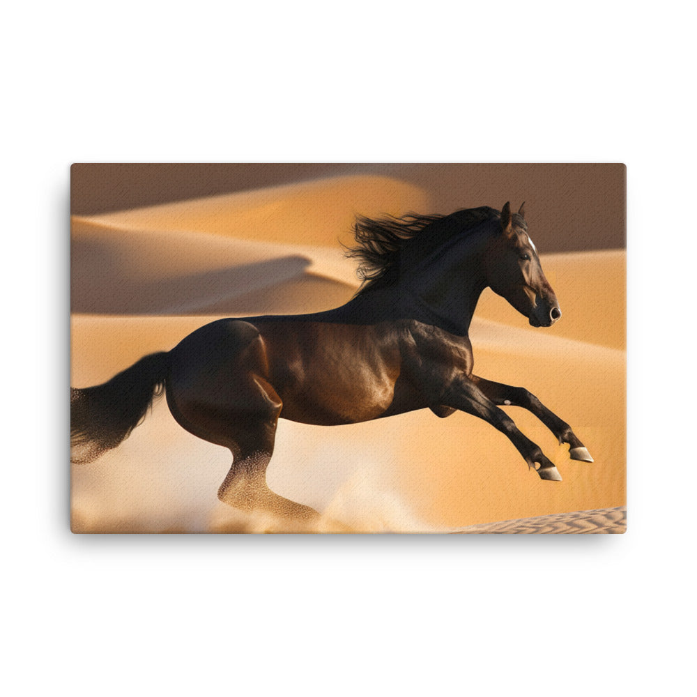 The Majesty of Arabian Horses in the Desert canvas - Posterfy.AI