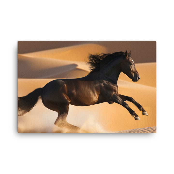 The Majesty of Arabian Horses in the Desert canvas - Posterfy.AI