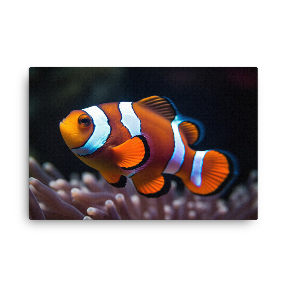 Stunning Clownfish Portrait in Reef Tank canvas - Posterfy.AI