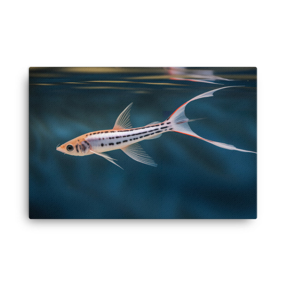 Graceful Swordtail Fish Gliding Through Aquatic Realm canvas - Posterfy.AI