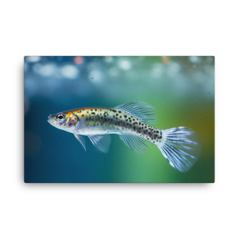 Graceful Female Guppy Gliding in Water canvas - Posterfy.AI