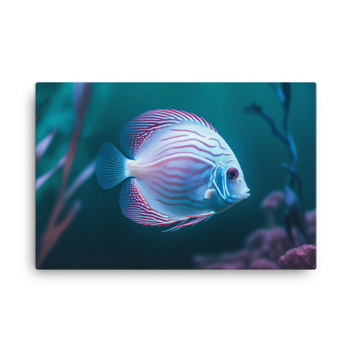 Ethereal Discus Fish in a Dreamy Aquascape canvas - Posterfy.AI