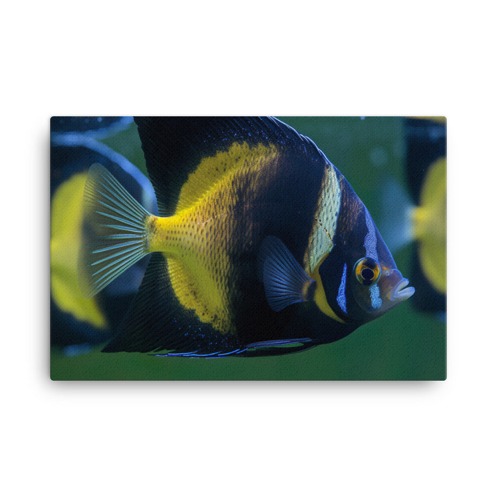 Graceful Angelfish with its Reflection canvas - Posterfy.AI