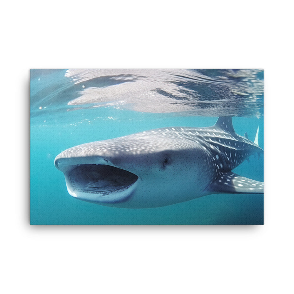 Experience the Thrill of Snorkeling with Whale Sharks canvas - Posterfy.AI
