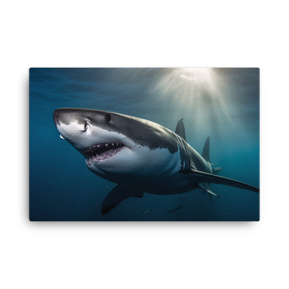 Exploring the Depths with Great White Sharks canvas - Posterfy.AI