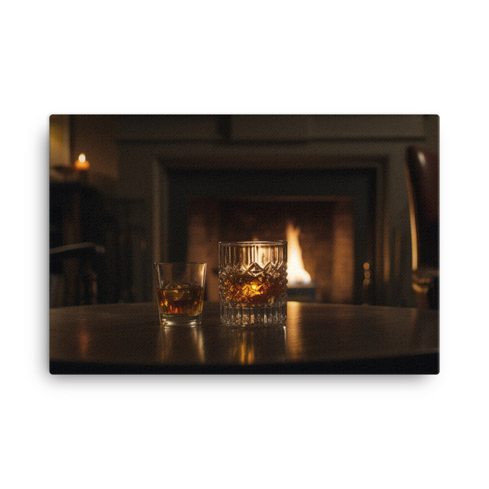 Whiskey by the Fire canvas - Posterfy.AI