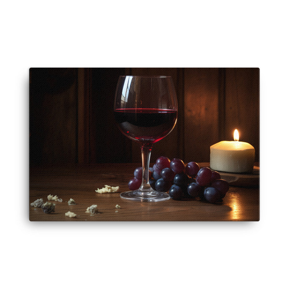 A Tempting Glass of Red Wine canvas - Posterfy.AI