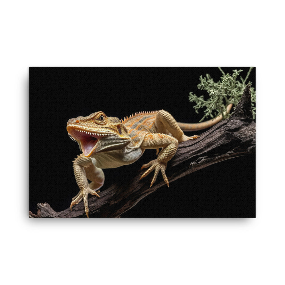 Bearded Dragon in Action canvas - Posterfy.AI