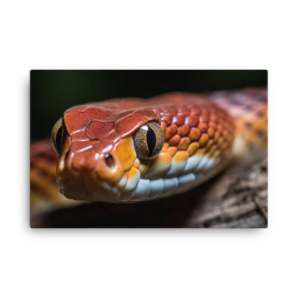 A corn snake looks up at the camera canvas - Posterfy.AI