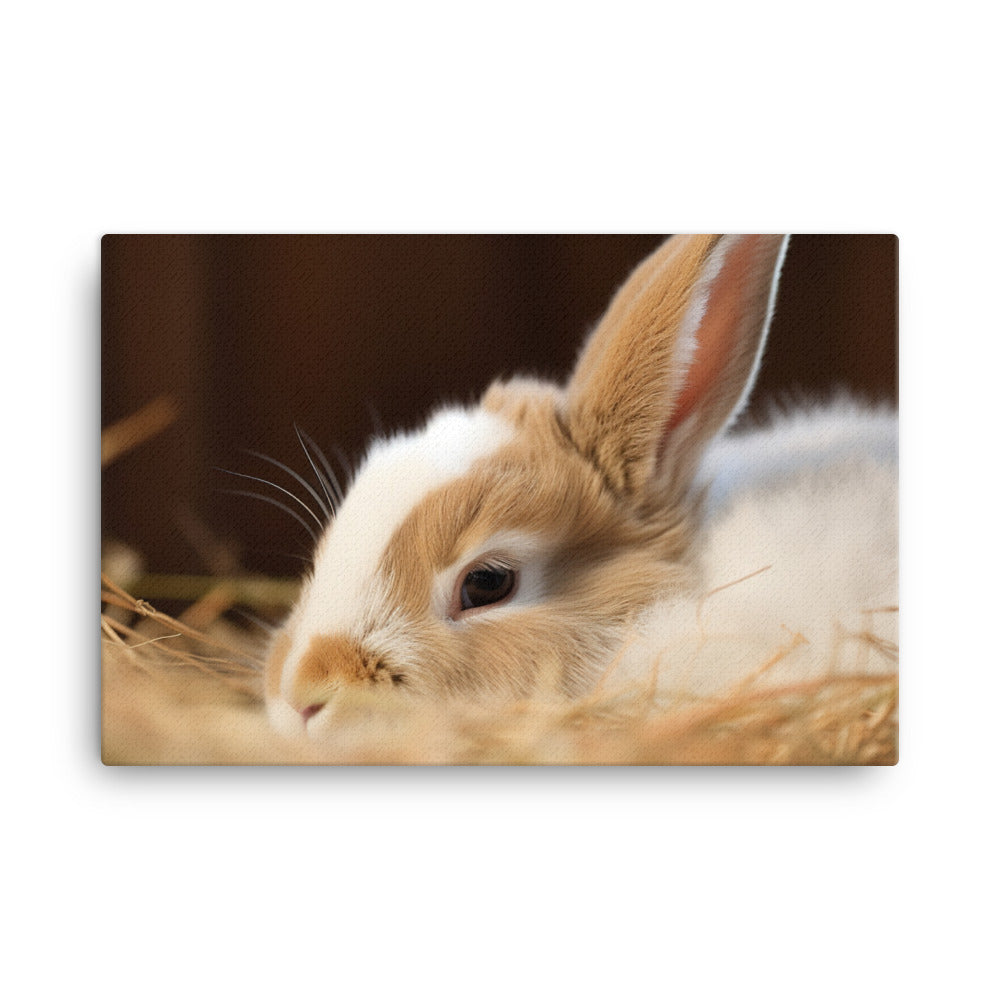 Mini Rex Bunny - Snuggled up for a Nap canvas - Posterfy.AI