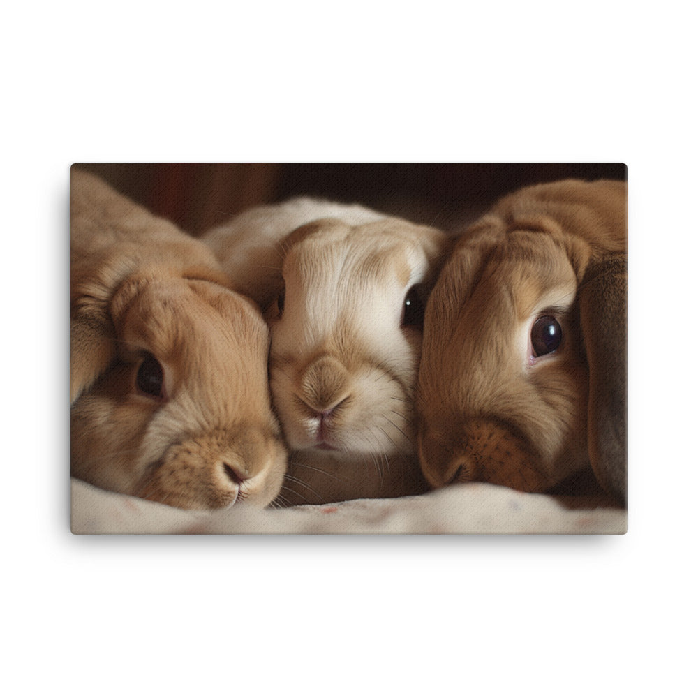 French Lop Family Time canvas - Posterfy.AI
