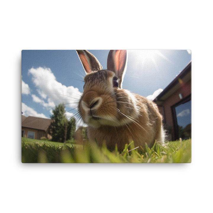 Flemish Giant Rabbit Outdoors canvas - Posterfy.AI