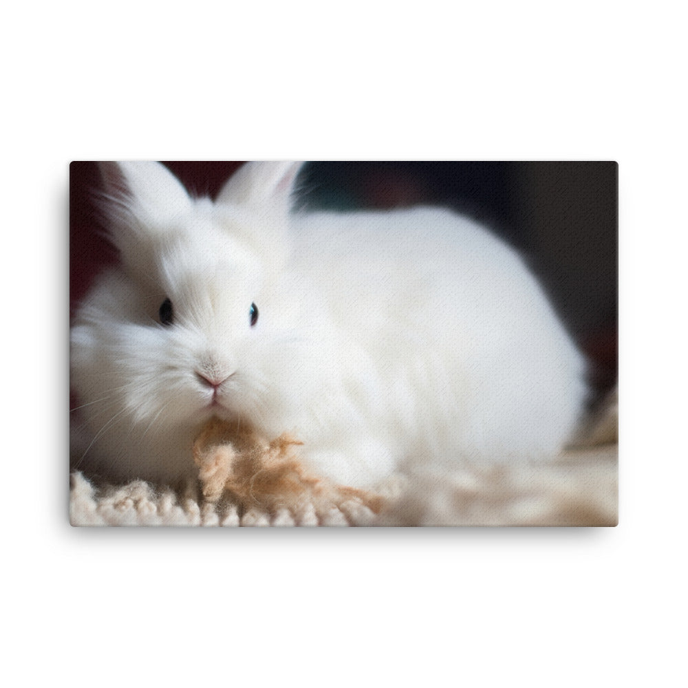 Angora Rabbit Playtime canvas - Posterfy.AI