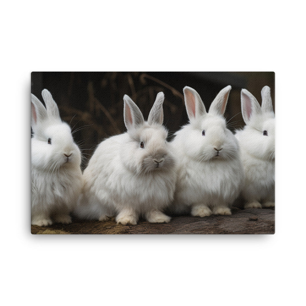 Angora Rabbit Family canvas - Posterfy.AI