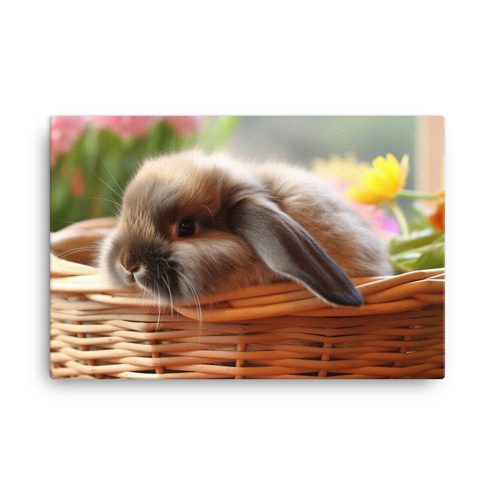 American Fuzzy Lop in a Basket canvas - Posterfy.AI