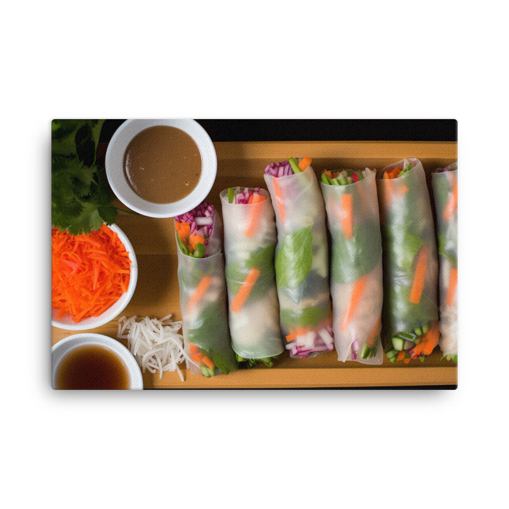 Vegan Spring Rolls 春卷 canvas - Posterfy.AI