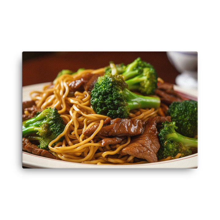 Beef and Broccoli Lo Mein 西蘭花牛肉炒麵 canvas - Posterfy.AI