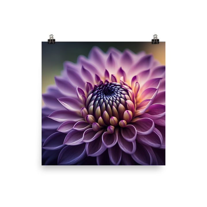 A macro shot of a purple dahlia photo paper poster - Posterfy.AI