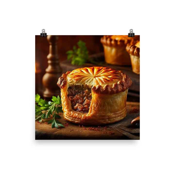 Freshly baked meat pie photo paper poster - Posterfy.AI