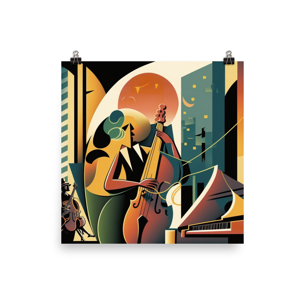 Jazz band in Art Deco era photo paper poster - Posterfy.AI
