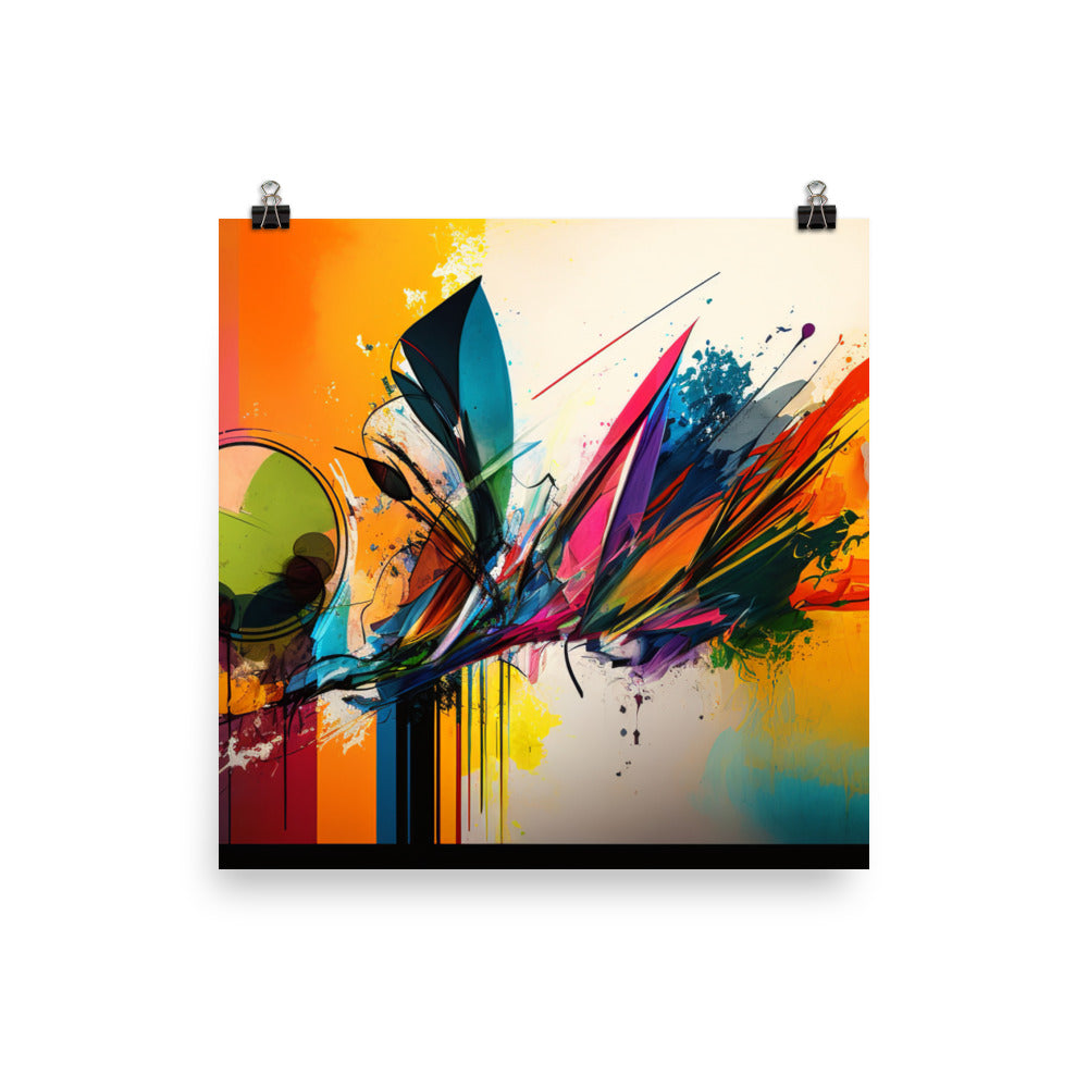 Colorful Abstract Expressionist Wall Art photo paper poster - Posterfy.AI