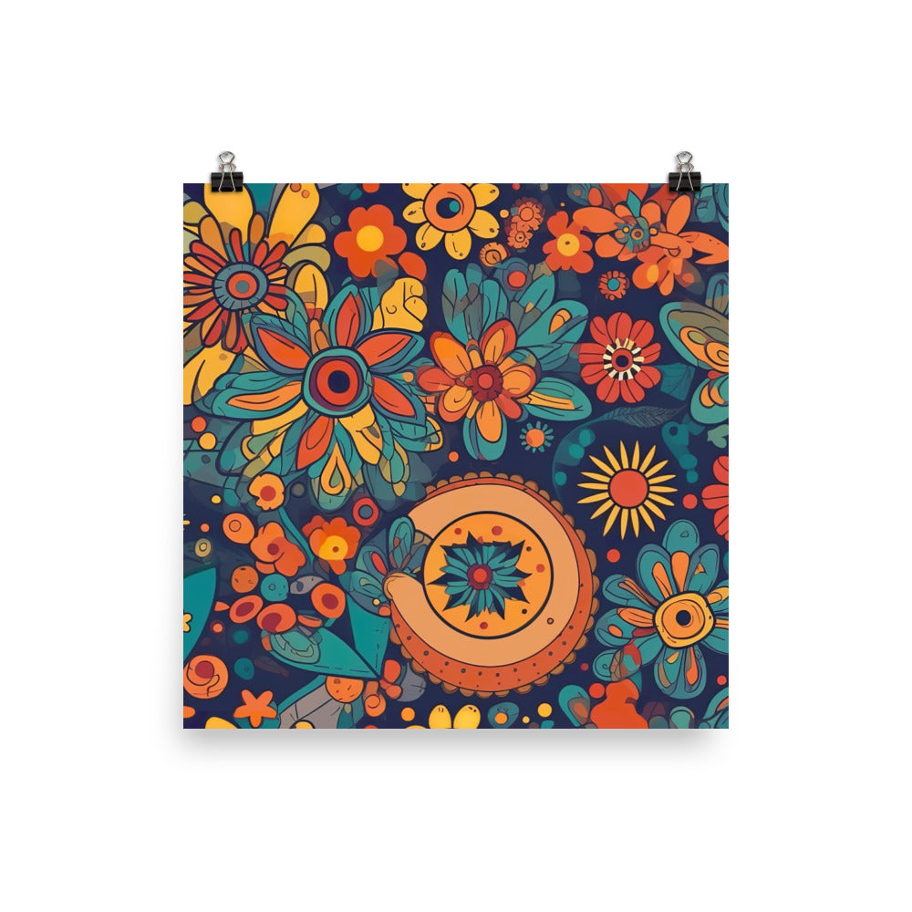 Hippie Pattern photo paper poster - Posterfy.AI
