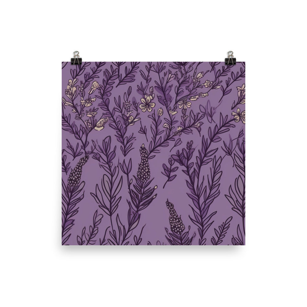 Lavender Pattern photo paper poster - Posterfy.AI