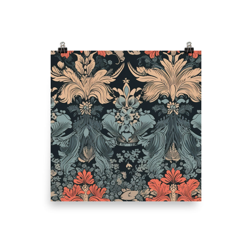 Damask Pattern photo paper poster - Posterfy.AI