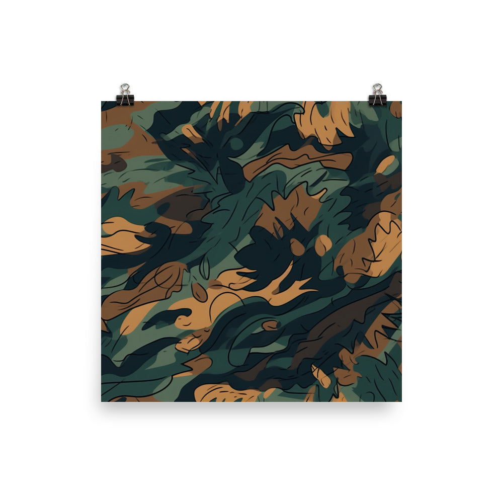 Camouflage Pattern photo paper poster - Posterfy.AI
