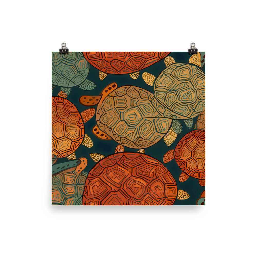 Turtle shells Pattern photo paper poster - Posterfy.AI