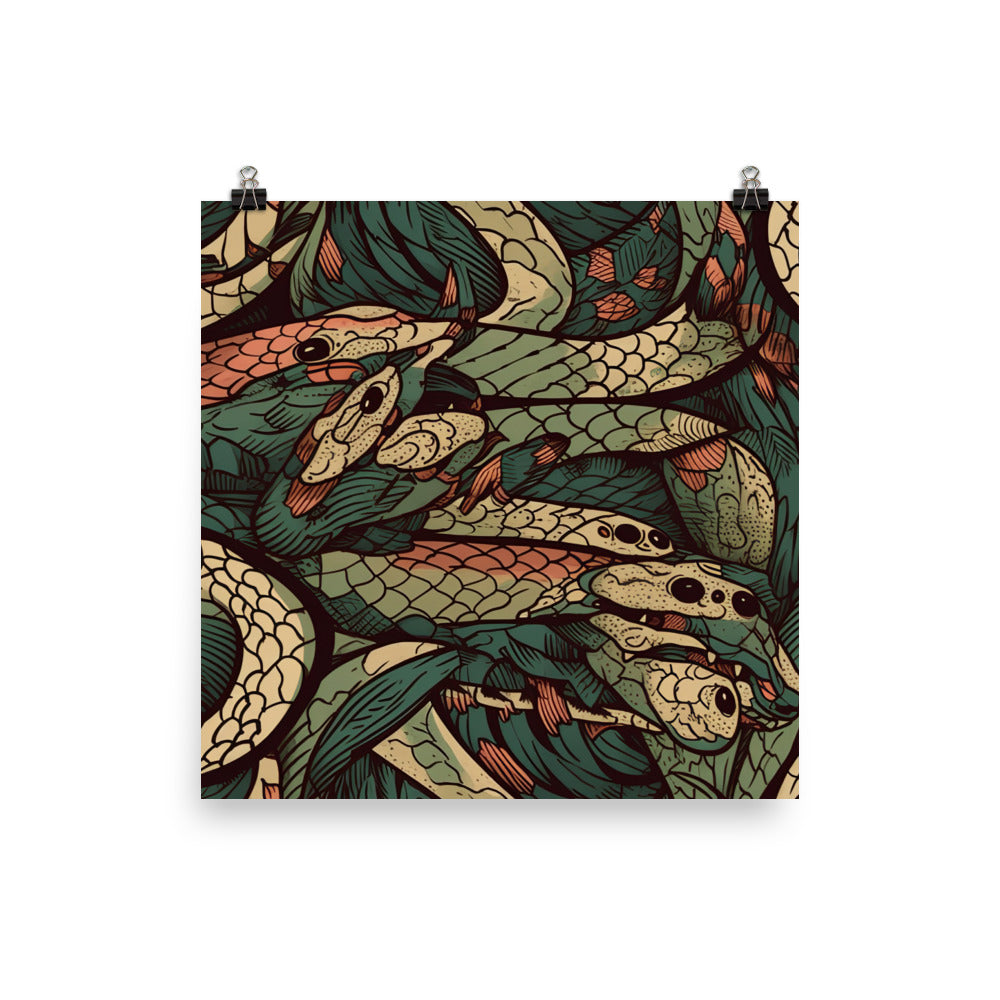 Snake slithers Pattern photo paper poster - Posterfy.AI