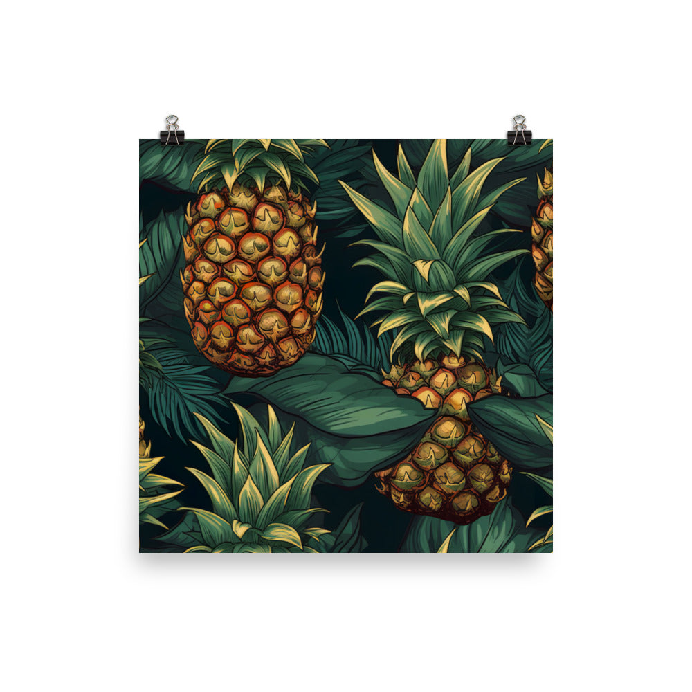 Pineapples Pattern photo paper poster - Posterfy.AI