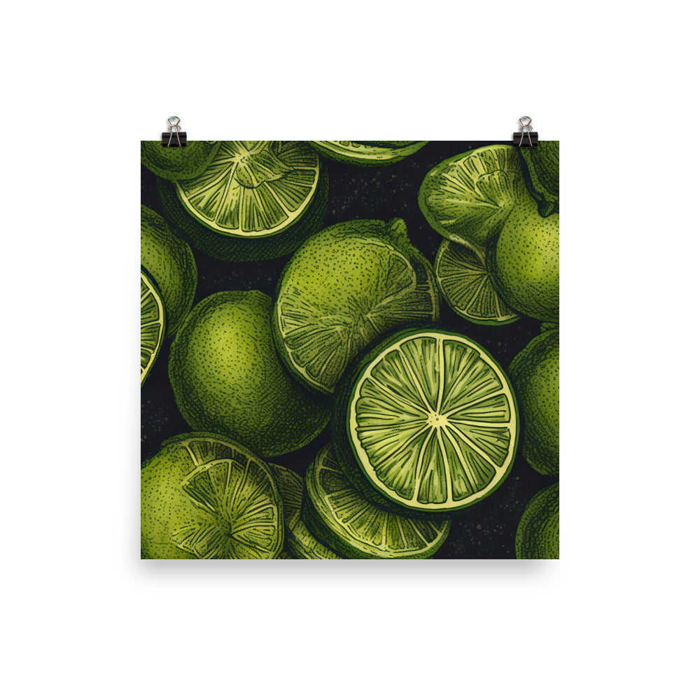 Limes Pattern photo paper poster - Posterfy.AI