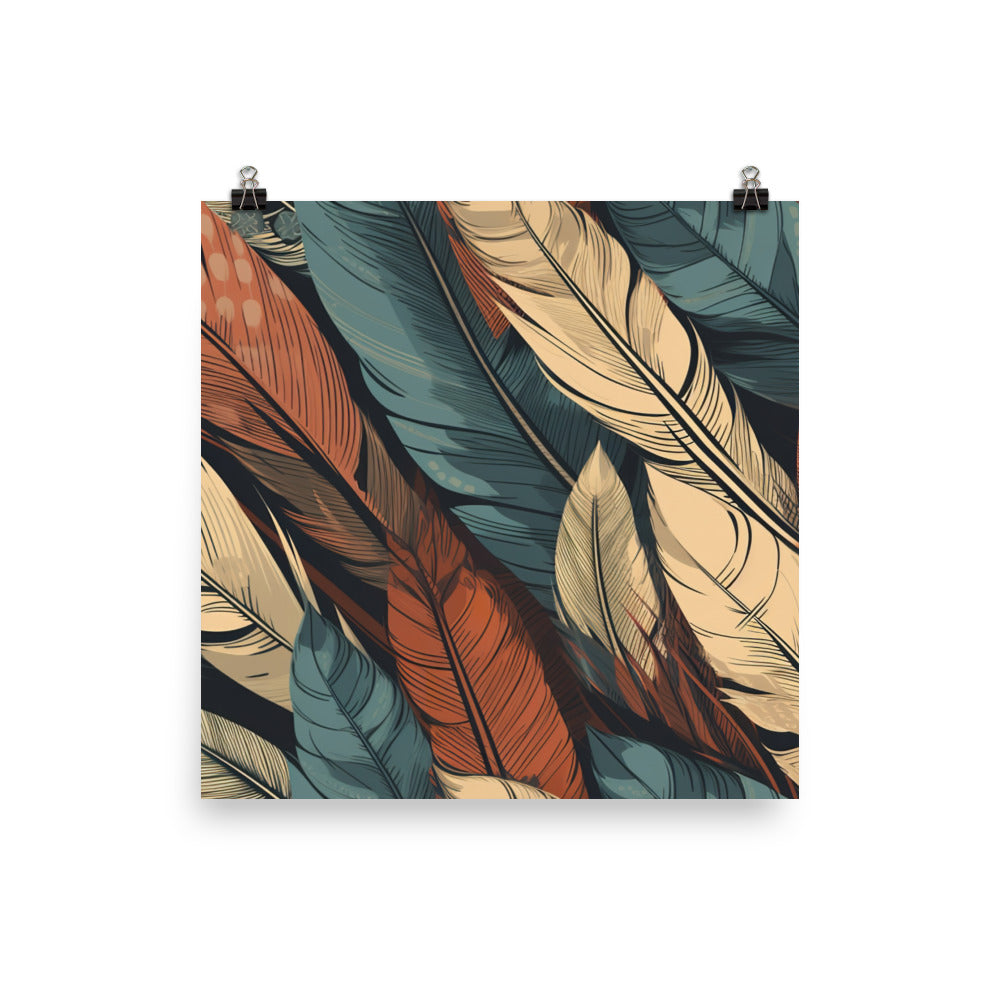 Feather Pattern photo paper poster - Posterfy.AI