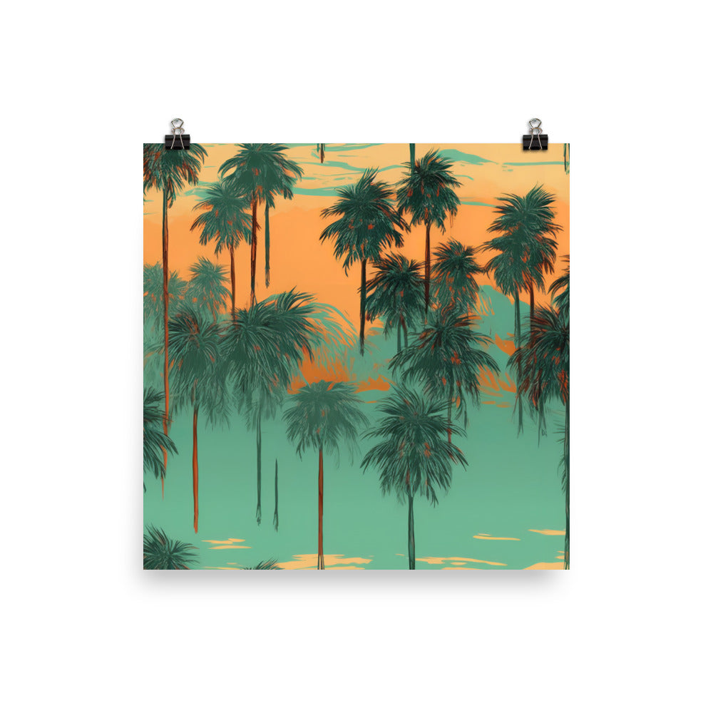 Palm Trees Pattern photo paper poster - Posterfy.AI