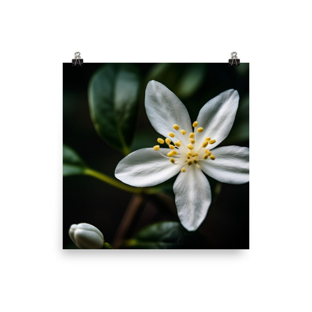 The Intricate Details of Jasmine Flowers photo paper poster - Posterfy.AI
