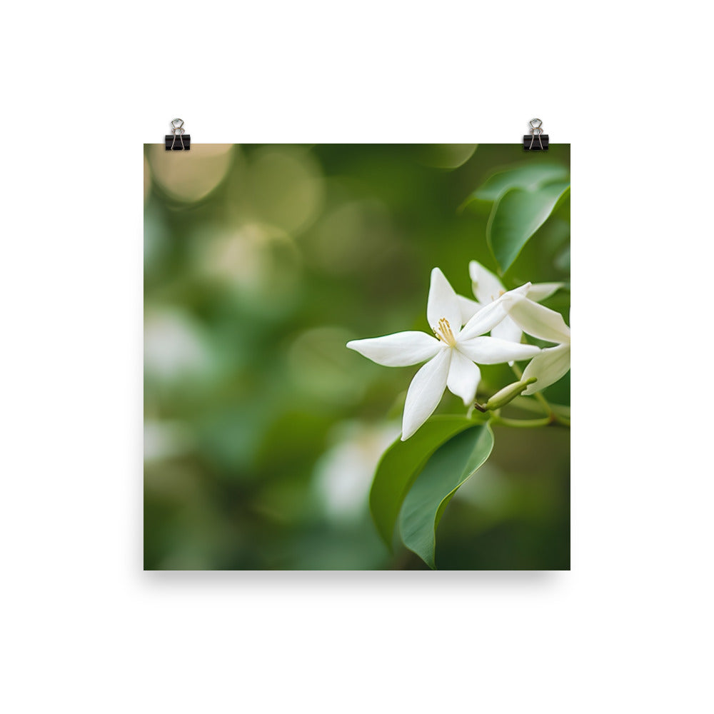 Embracing the Fragrance of Jasmine Flowers photo paper poster - Posterfy.AI