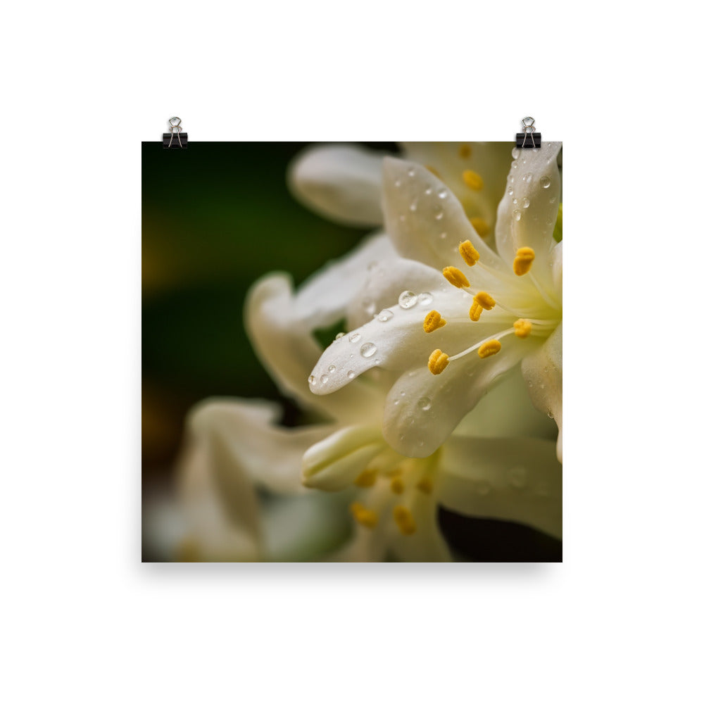 Delicate Beauty of Jasmine Flowers photo paper poster - Posterfy.AI