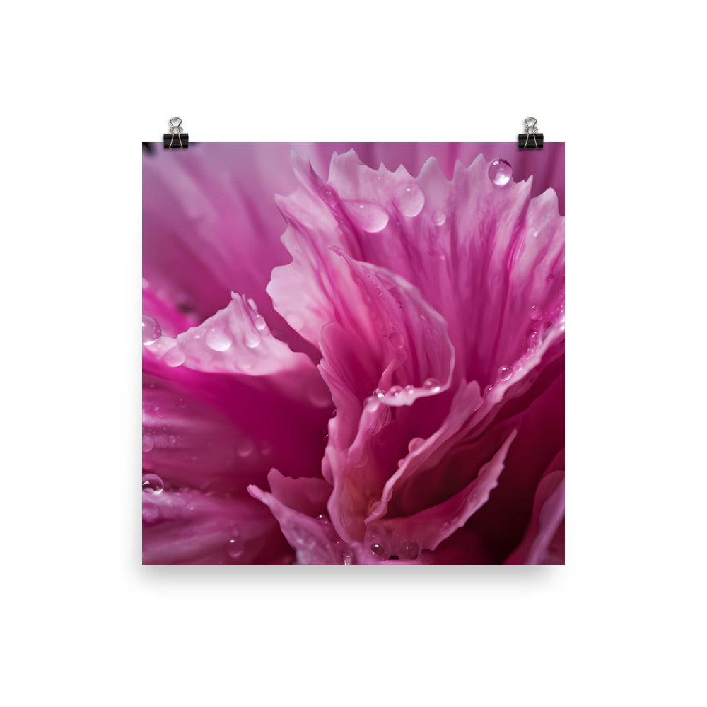 Carnations in Macro photo paper poster - Posterfy.AI