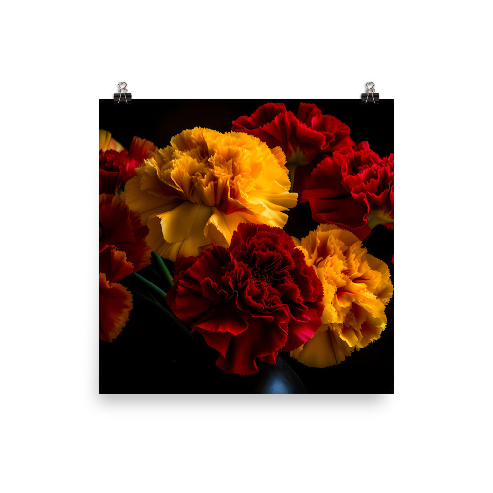 Carnations in Bold Colors photo paper poster - Posterfy.AI
