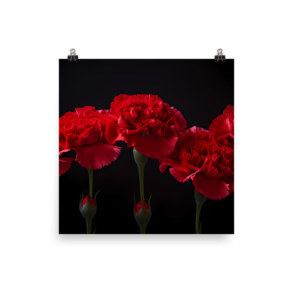 Bold Red Carnations photo paper poster - Posterfy.AI