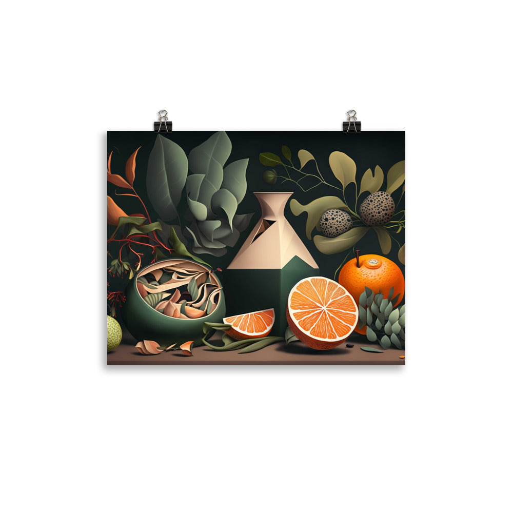 A contemporary still life painting inspired by nature photo paper poster - Posterfy.AI