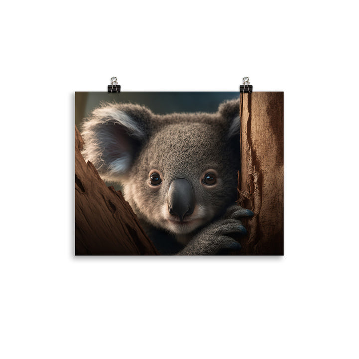 A curious koala peering down at you photo paper poster - Posterfy.AI
