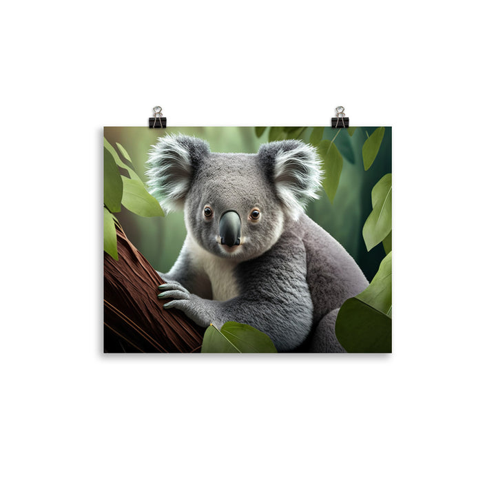 A curious koala peering down at you photo paper poster - Posterfy.AI