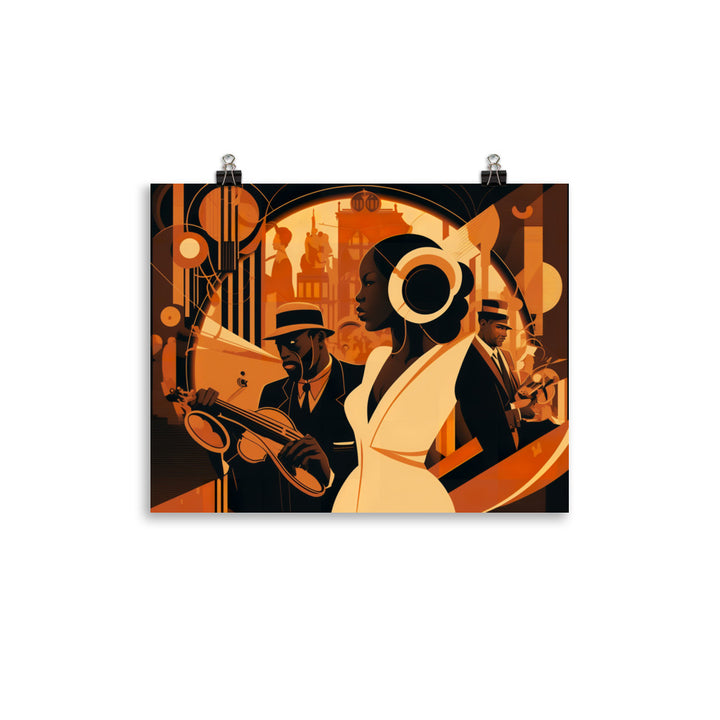 Jazz band in Art Deco era photo paper poster - Posterfy.AI