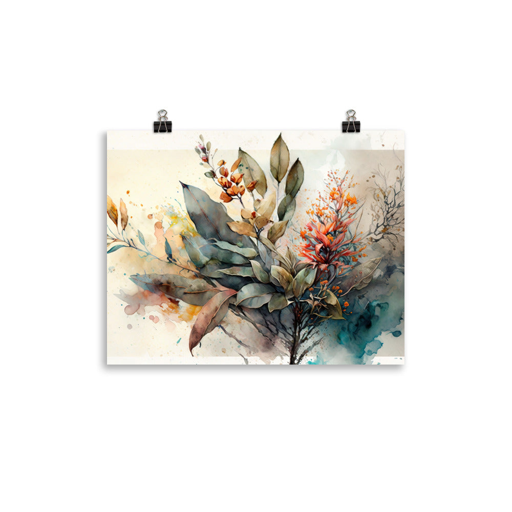 Whimsical Watercolor Floral Wall Art photo paper poster - Posterfy.AI