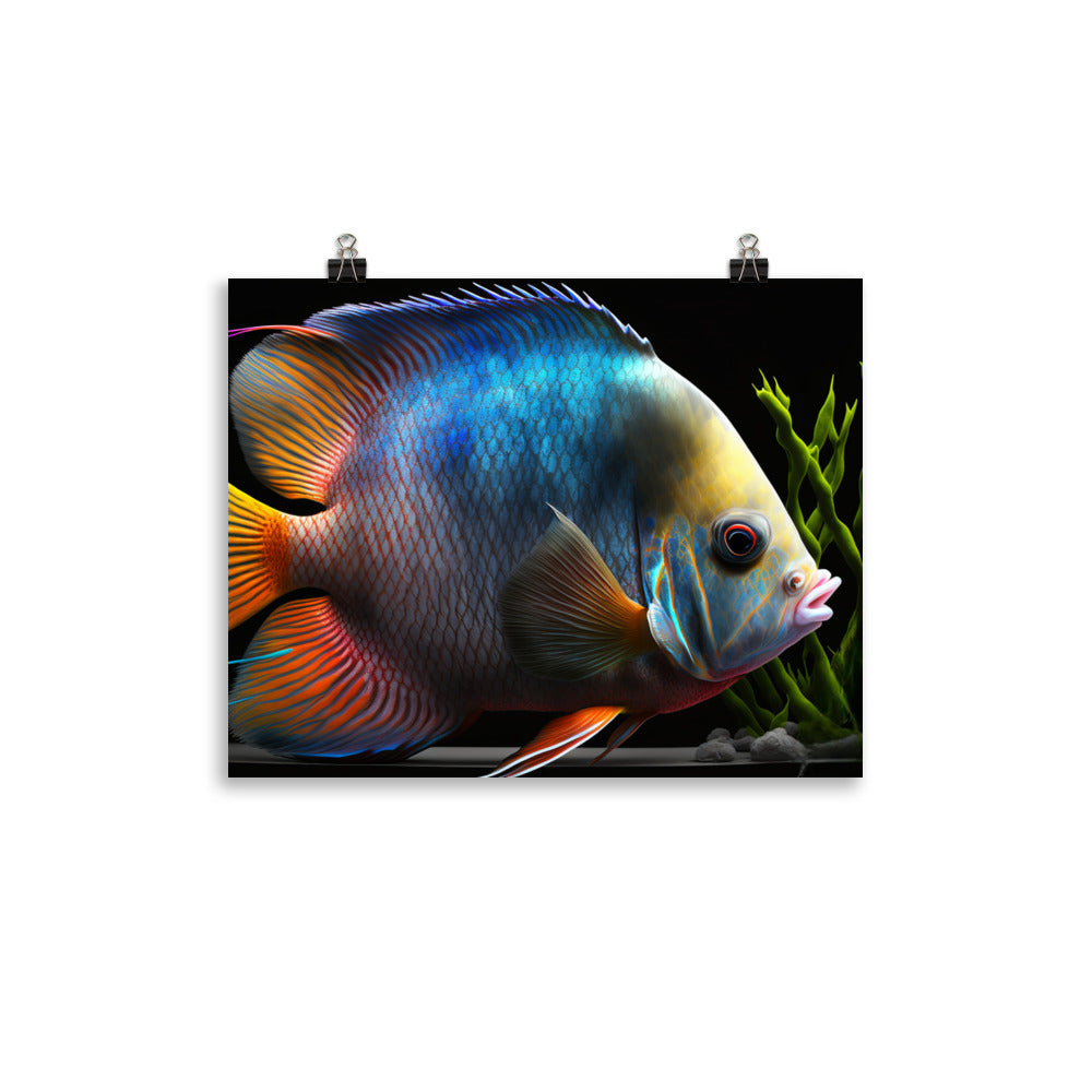 Rainbow colored angelfish photo paper poster - Posterfy.AI
