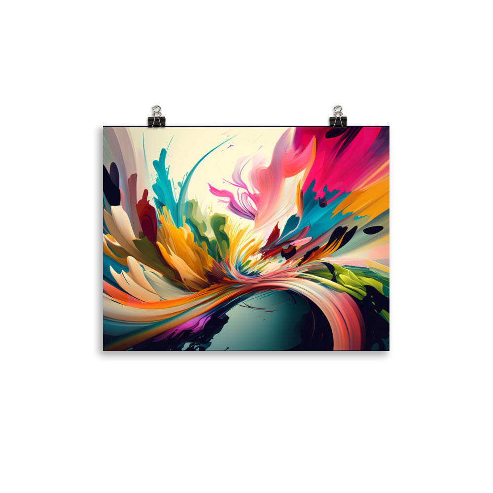 Colorful Abstract Expressionist Wall Art photo paper poster - Posterfy.AI