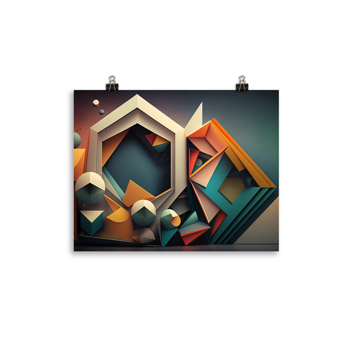 Contemporary Geometric Wall Art photo paper poster - Posterfy.AI