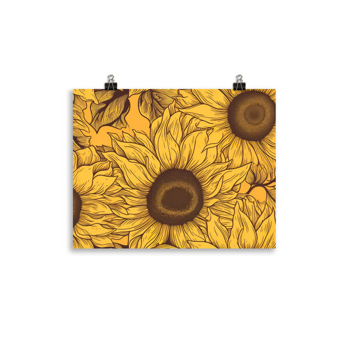 Sunflower Pattern photo paper poster - Posterfy.AI